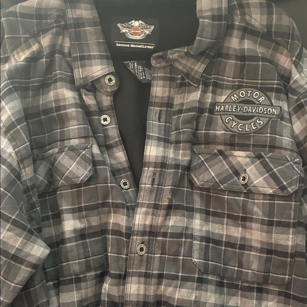Harley-Davidson Gray Plaid Shirt